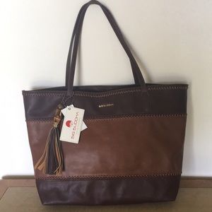 Big Buddha Large Brown and Burgundy Handbag NWT